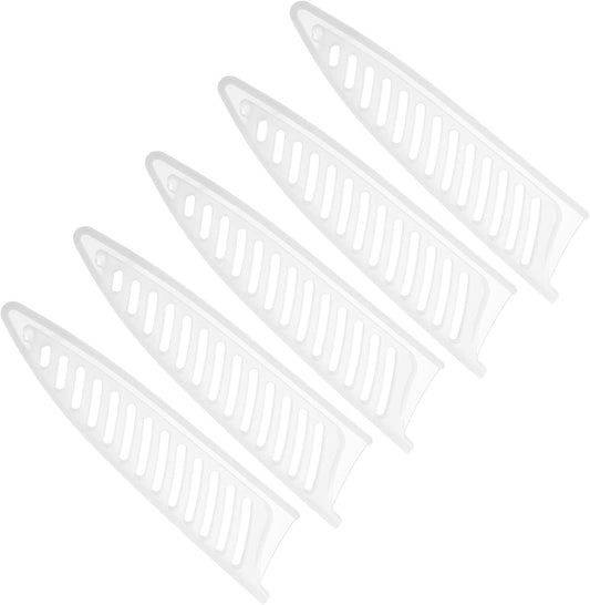 PP Safety Knife Cover Sleeves for 4" Ceramic Knife, 5 Pack Knives Edge Guard Blade Protector Universal Knife Sheath for Kitchen, White