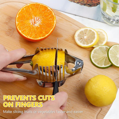 Tomato Slicer Lemon Cutter Holder for Slicing, Stainless Steel Onion Slicer Holder for Slicing, Vegetable Cutter for Tomato, Lemon