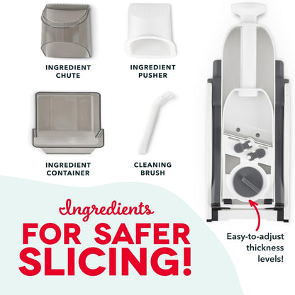 Safe Slice Mandoline for Vegetables, Meal Prep & More with 30+ Presets & Thickness Adjuster, Midnight Navy