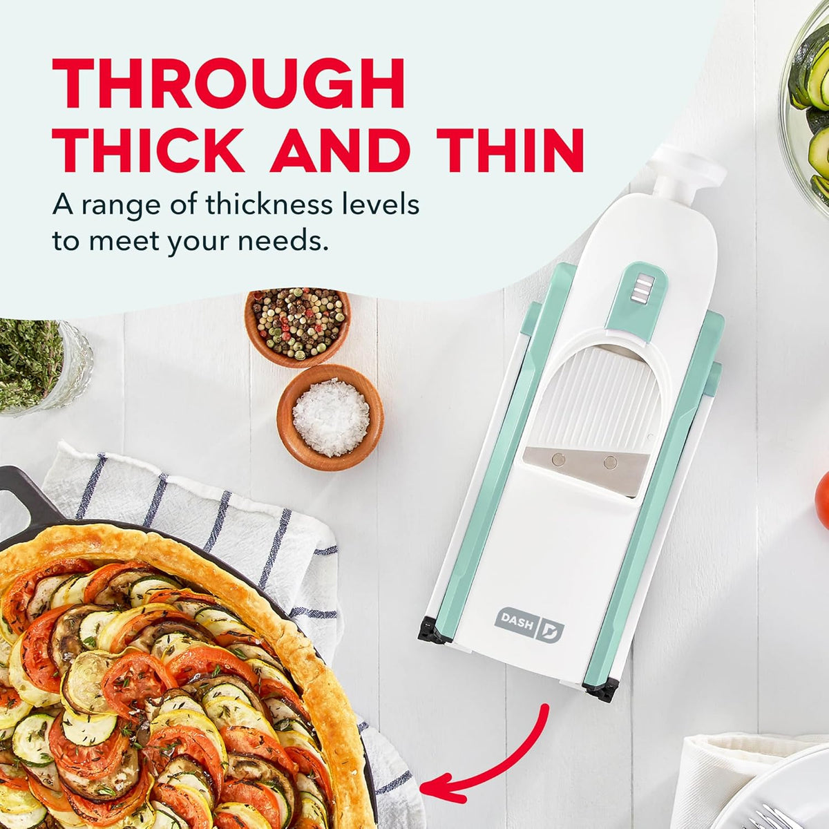 Safe Slice Mandoline for Vegetables, Meal Prep & More with 30+ Presets & Thickness Adjuster, Midnight Navy