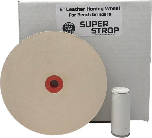 6" Leather Honing Wheel Fits 6 in. Bench Grinders and Polishers