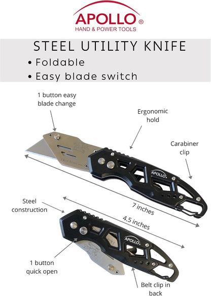Foldable Utility Knife, Black DT5017