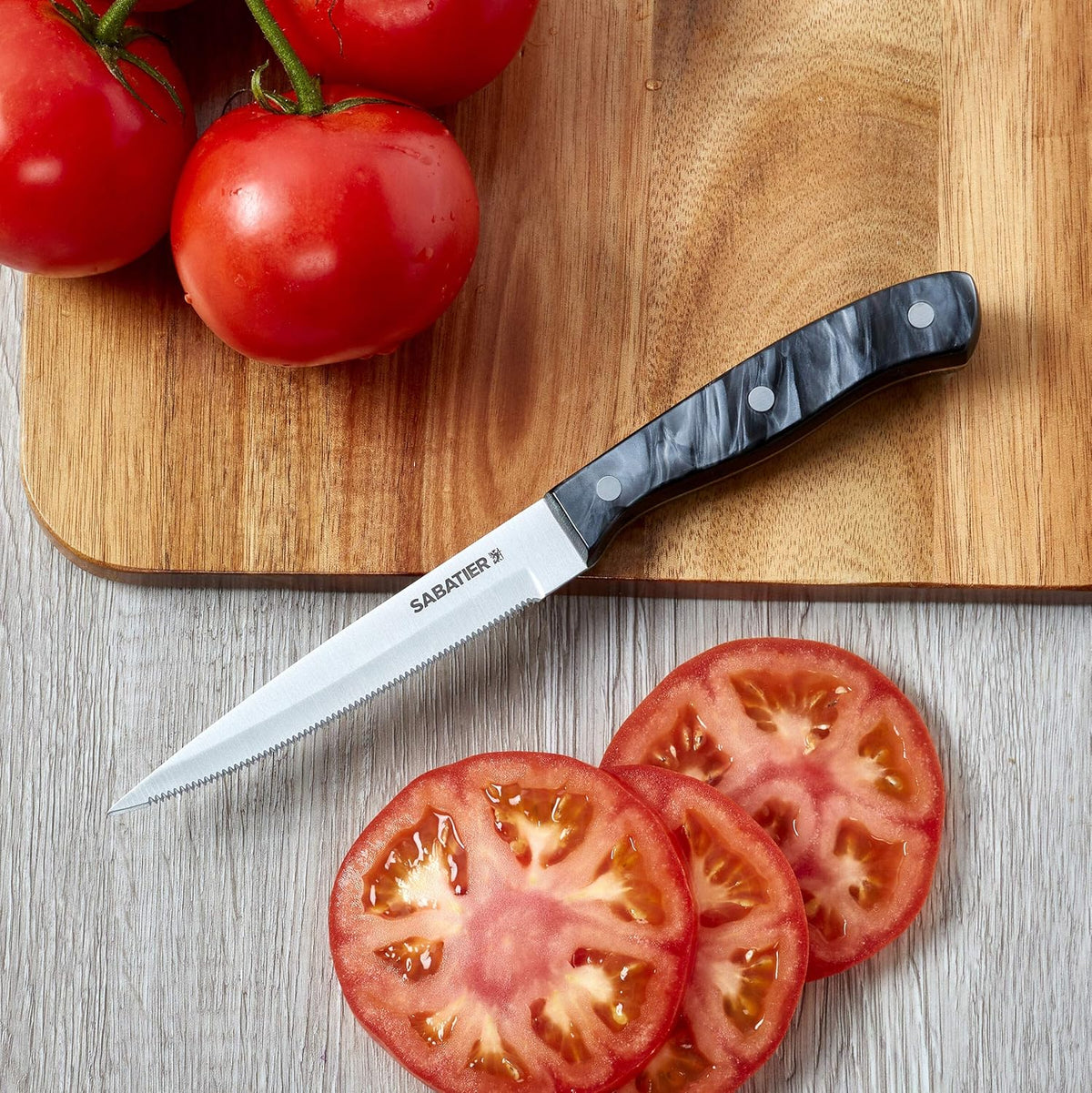 Triple Riveted Paring Knife, 3.5-Inch, High-Carbon Stainless Steel, Razor-Sharp Kitchen Knife to Cut Fruit, Vegetables and more, White