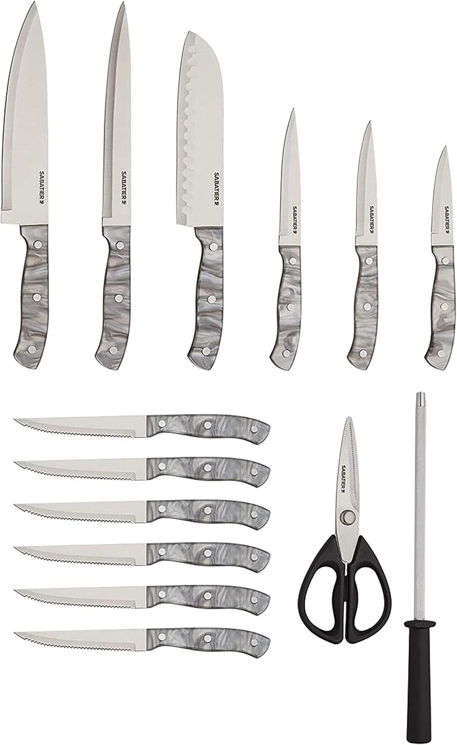 Triple Riveted Paring Knife, 3.5-Inch, High-Carbon Stainless Steel, Razor-Sharp Kitchen Knife to Cut Fruit, Vegetables and more, White