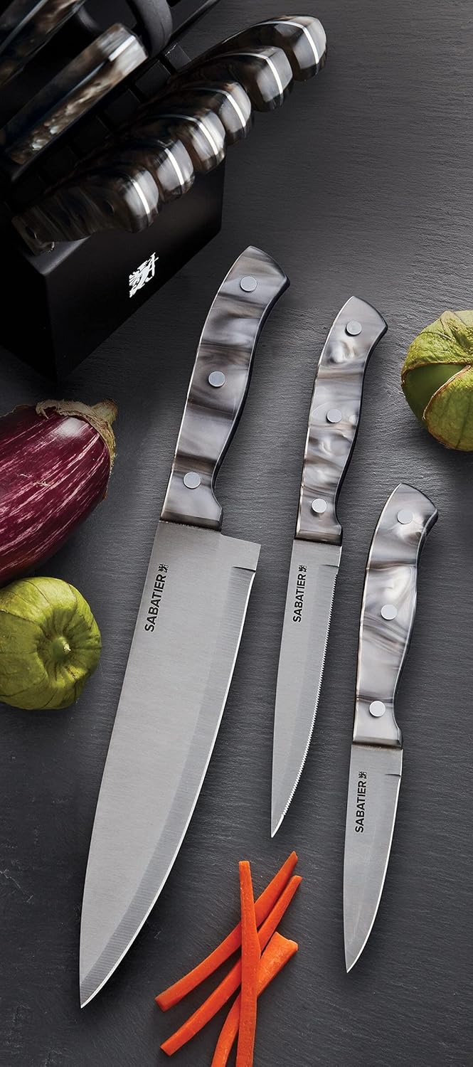 Triple Riveted Paring Knife, 3.5-Inch, High-Carbon Stainless Steel, Razor-Sharp Kitchen Knife to Cut Fruit, Vegetables and more, White