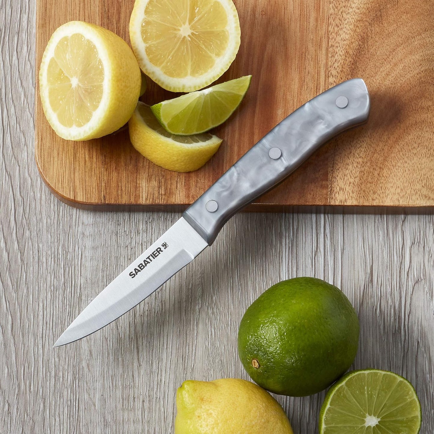 Triple Riveted Paring Knife, 3.5-Inch, High-Carbon Stainless Steel, Razor-Sharp Kitchen Knife to Cut Fruit, Vegetables and more, White
