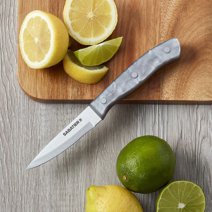 Triple Riveted Paring Knife, 3.5-Inch, High-Carbon Stainless Steel, Razor-Sharp Kitchen Knife to Cut Fruit, Vegetables and more, White