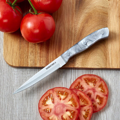 Triple Riveted Paring Knife, 3.5-Inch, High-Carbon Stainless Steel, Razor-Sharp Kitchen Knife to Cut Fruit, Vegetables and more, White