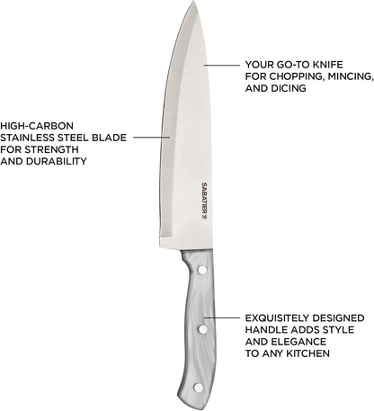 Triple Riveted Paring Knife, 3.5-Inch, High-Carbon Stainless Steel, Razor-Sharp Kitchen Knife to Cut Fruit, Vegetables and more, White