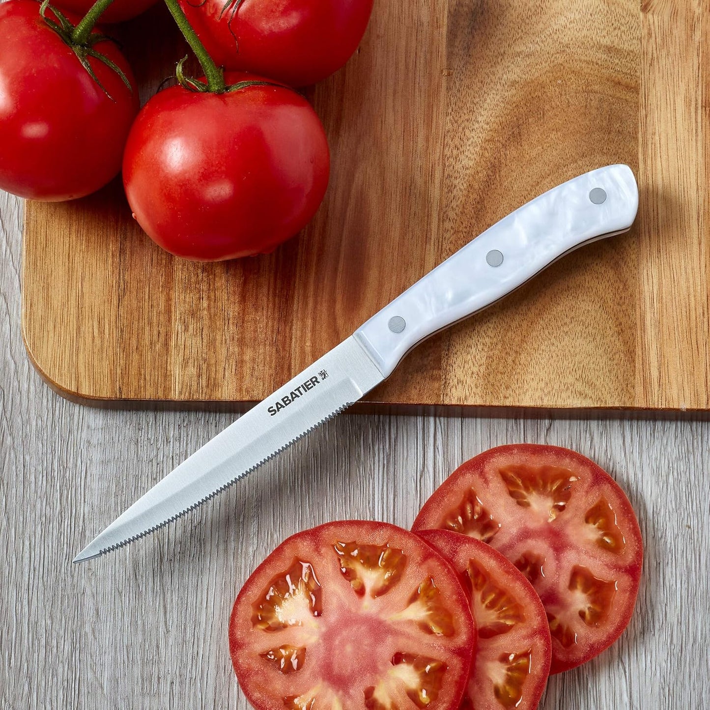 Triple Riveted Paring Knife, 3.5-Inch, High-Carbon Stainless Steel, Razor-Sharp Kitchen Knife to Cut Fruit, Vegetables and more, White