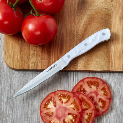 Triple Riveted Paring Knife, 3.5-Inch, High-Carbon Stainless Steel, Razor-Sharp Kitchen Knife to Cut Fruit, Vegetables and more, White