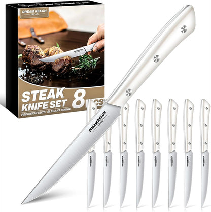 Steak Knife Set, Steak Knives Set of 4 Japanese Stainless Steel | Ultra Sharp Blades, Japanese Stainless Steel, Dishwasher Safe, Premium Gifts for Men and Women