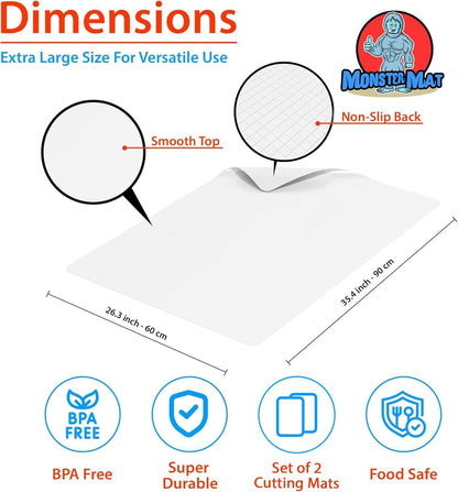 Extra Large Flexible Kitchen Mat – 23.4" x 35.6" x 0.08" – Ultra Thin Chopping Board, durable, Non-Slip, and Versatile Kitchen Extra Large Cutting Board and Craft Cutting Mat (1)
