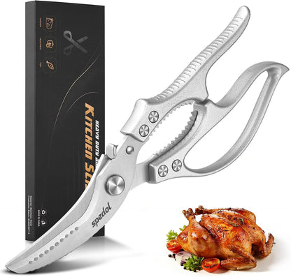 Kitchen Scissors Food Cutting: Heavy Duty Poultry Meat Shears | Stainless Steel All Purpose for Home Cooking & Restaurant