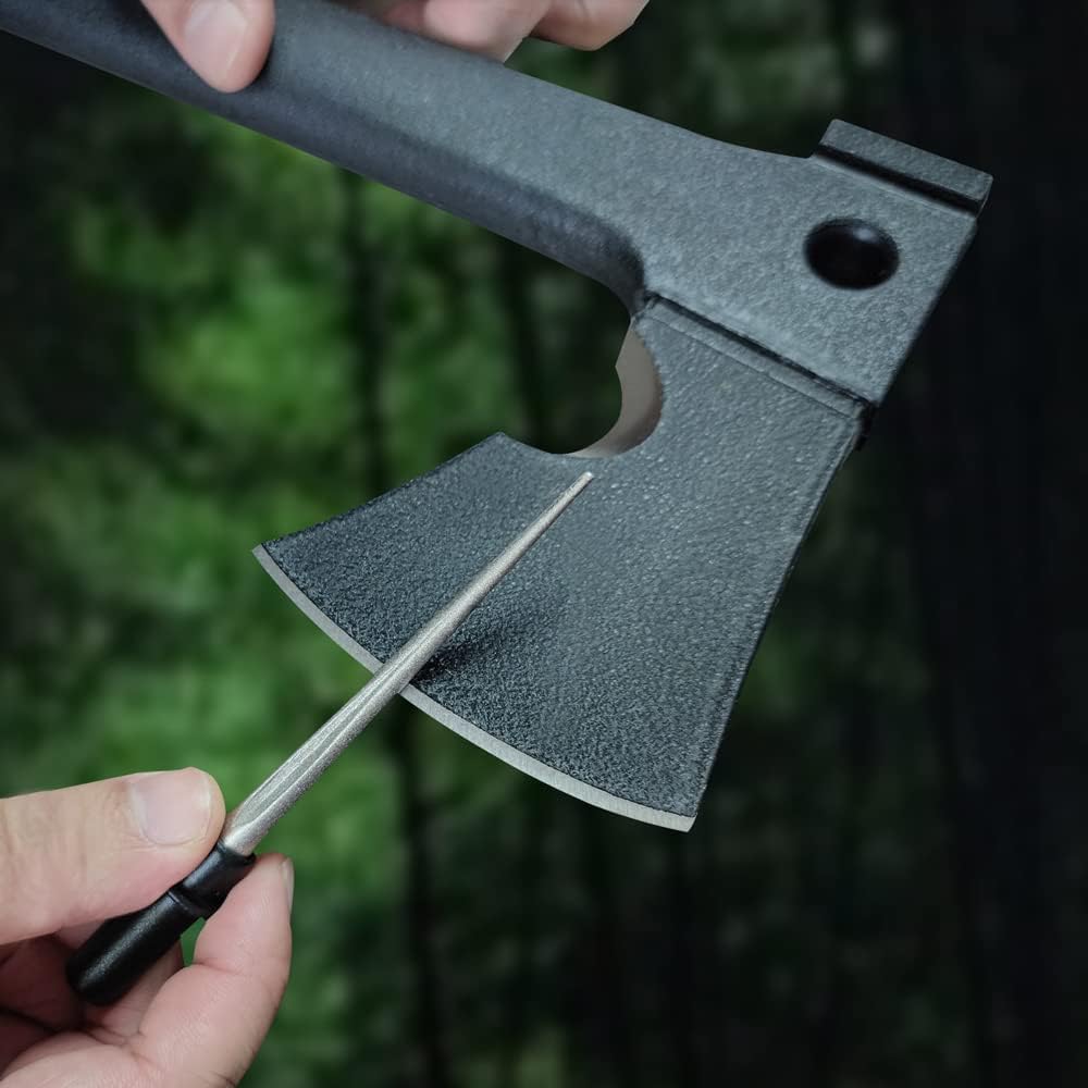 4.5" Tapered Diamond Knife Sharpener Rod with Fish Hook, Gut Hook and Needle Sharpener, Grit 320/600, 2 Packs with Fine and Coarse grits, Easy to Carry, Serrated knife sharpener