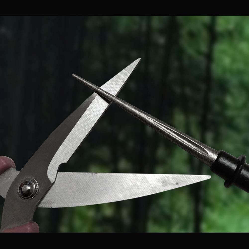4.5" Tapered Diamond Knife Sharpener Rod with Fish Hook, Gut Hook and Needle Sharpener, Grit 320/600, 2 Packs with Fine and Coarse grits, Easy to Carry, Serrated knife sharpener