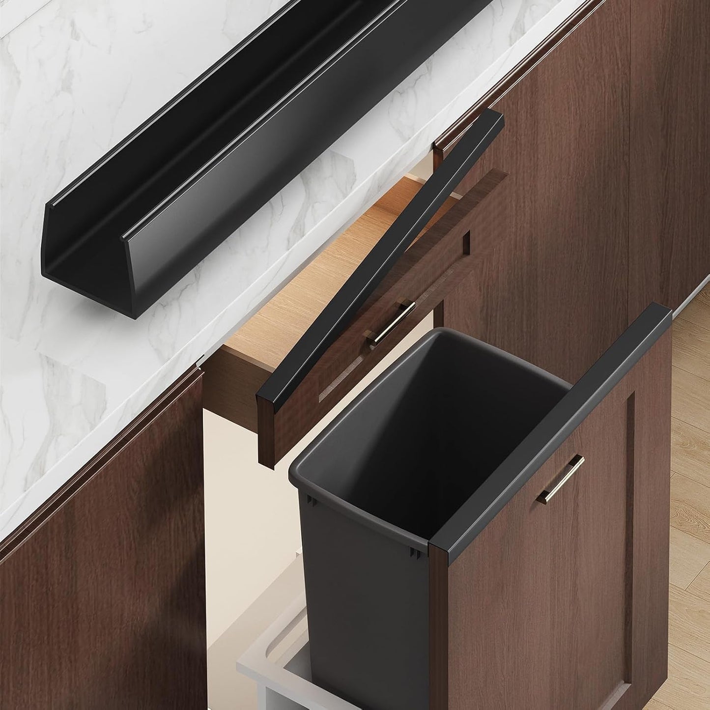 18" Length Cabinet Door Protector, 3/4" Thick, Transparent, 2 PCS | Snugly Fit, Flexible Slip-On, Plastic Cabinet Edge Guard Bumpers, Edge Protectors to Prevent Wear Chipping Discoloration