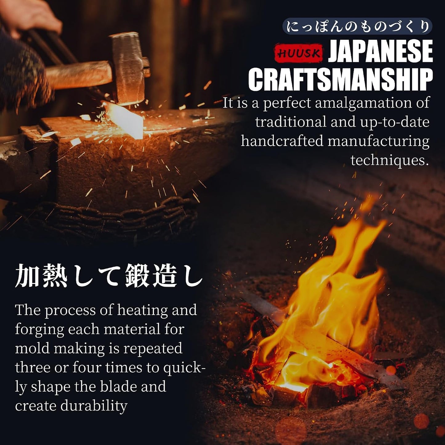 Huusk Japanese Nakiri Knife with Gift Box, Japanese Chopping Chef Knives | Hand Forged High Carbon Steel Vegetable Cleaver with Ergonomic Rosewood Handle, Ideal Gift for Men and Women