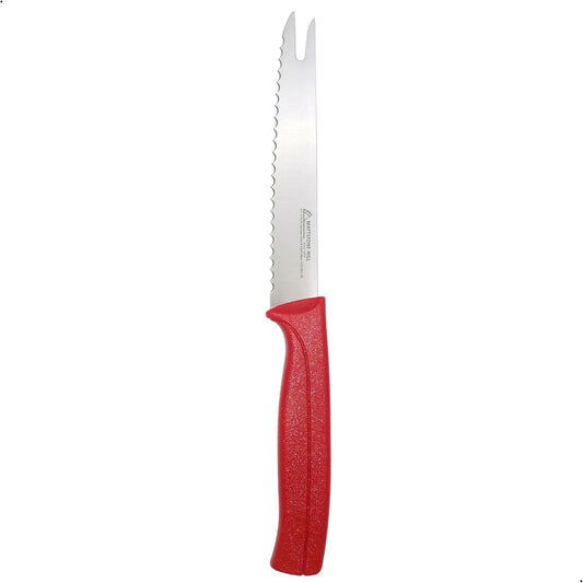 Tomato Knife, MATTSTONE HILL 5 Inch Serrated Kitchen Utility Knife, Red | German X50CrMoV15 Steel