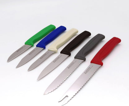 Tomato Knife, MATTSTONE HILL 5 Inch Serrated Kitchen Utility Knife, Red | German X50CrMoV15 Steel