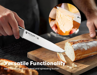 Steak Knives Set of 6, 4.5 Inch Serrated Steak Knives with Wood Handle, NSF