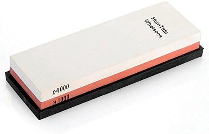1000/4000 Grit Combination Whetstone, Two-Sided Knife Sharpener, 7-Inch Sharpening Stone, Plastic Stand Included