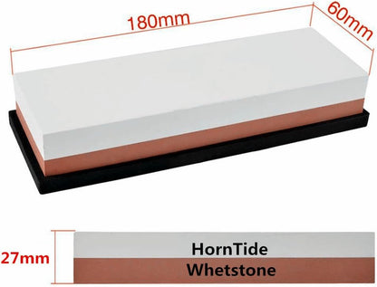 1000/4000 Grit Combination Whetstone, Two-Sided Knife Sharpener, 7-Inch Sharpening Stone, Plastic Stand Included