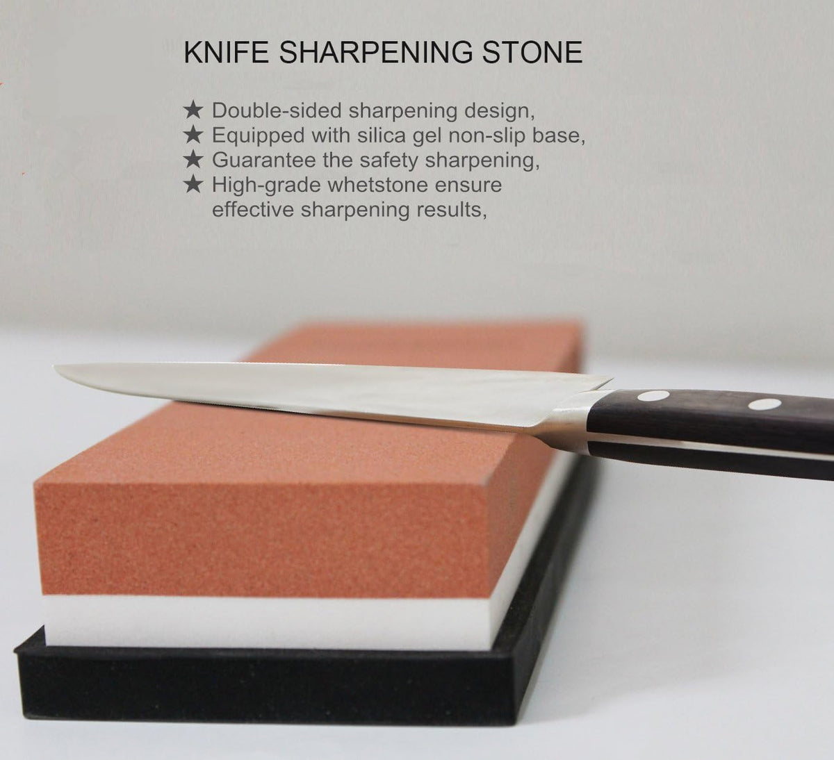 1000/4000 Grit Combination Whetstone, Two-Sided Knife Sharpener, 7-Inch Sharpening Stone, Plastic Stand Included