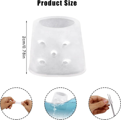 20pcs Anti Skin Picking Finger Covers, Reusable Finger Tip Cots Sleeve Protectors Caps with Breathable Holes Nail Skin Picking Prevention Fingertip Gloves Guard for Cracked Hands & Hangnails (Clear)