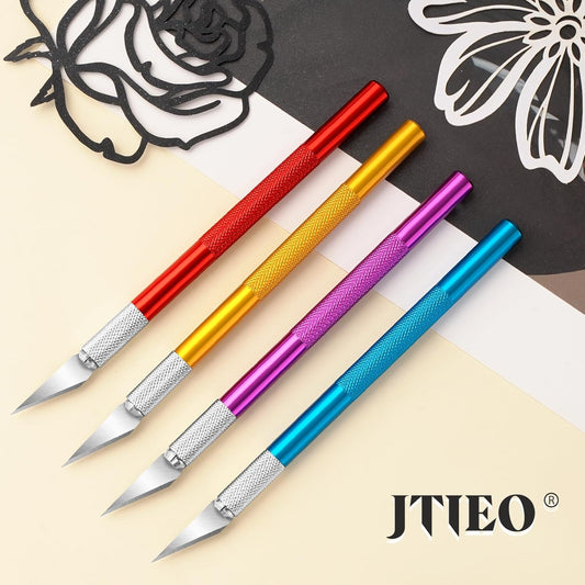 74 Pack Hobby Knife Exacto Knife with 4 Upgrade Sharp Hobby Knives and 70 Spare Craft Knife Blades for Art, Scrapbooking,Stencil