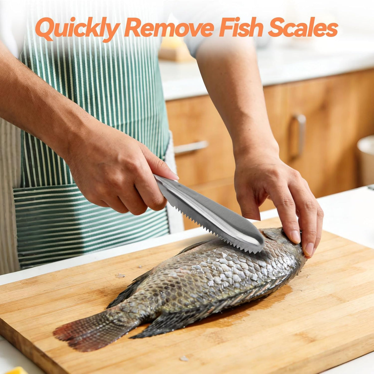 Fish Cleaning Kit 7pcs with Fillet Knife for Fish, Cut-Resistant Gloves, Fishing Scale Brush, Fishbone Twaeezers, Multi-Purpose Scissors, Knife Sharpening Stone with Storage Bag