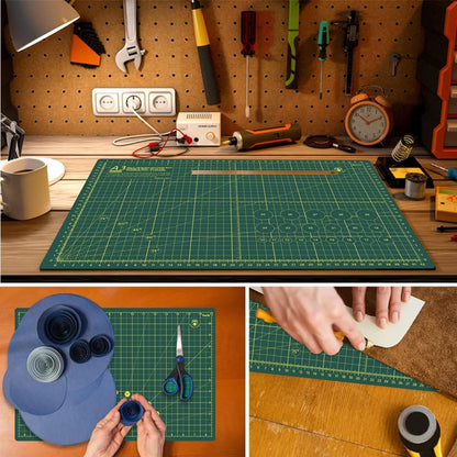 18"x12" Thickened Self Healing Cutting Mat, A3 Rotary Cutting Sewing Mat for Crafts, Double Sided 5-Ply Table Cutting Board for Fabric Quilting Art Hobby Project, Pink/Purple