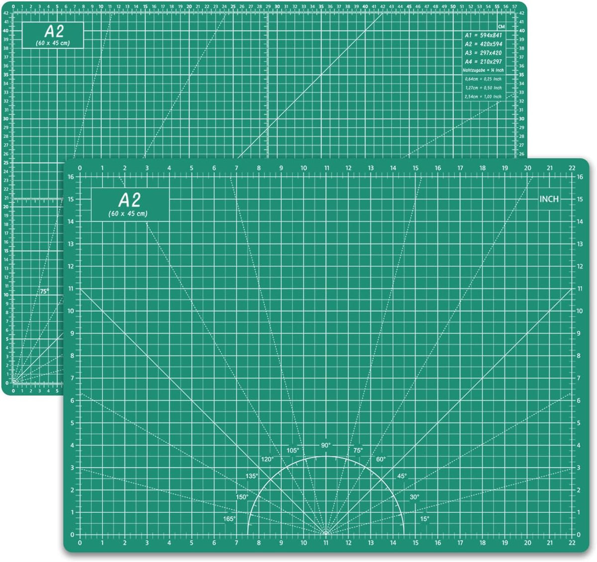 18"x12" Thickened Self Healing Cutting Mat, A3 Rotary Cutting Sewing Mat for Crafts, Double Sided 5-Ply Table Cutting Board for Fabric Quilting Art Hobby Project, Pink/Purple