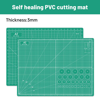 18"x12" Thickened Self Healing Cutting Mat, A3 Rotary Cutting Sewing Mat for Crafts, Double Sided 5-Ply Table Cutting Board for Fabric Quilting Art Hobby Project, Pink/Purple