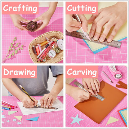 18"x12" Thickened Self Healing Cutting Mat, A3 Rotary Cutting Sewing Mat for Crafts, Double Sided 5-Ply Table Cutting Board for Fabric Quilting Art Hobby Project, Pink/Purple