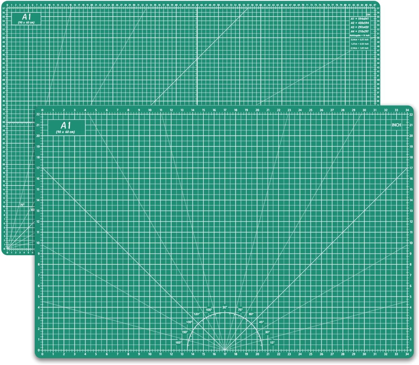 18"x12" Thickened Self Healing Cutting Mat, A3 Rotary Cutting Sewing Mat for Crafts, Double Sided 5-Ply Table Cutting Board for Fabric Quilting Art Hobby Project, Pink/Purple