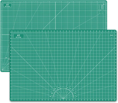 18"x12" Thickened Self Healing Cutting Mat, A3 Rotary Cutting Sewing Mat for Crafts, Double Sided 5-Ply Table Cutting Board for Fabric Quilting Art Hobby Project, Pink/Purple