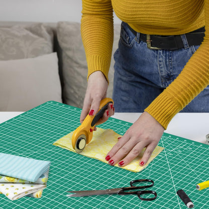 18"x12" Thickened Self Healing Cutting Mat, A3 Rotary Cutting Sewing Mat for Crafts, Double Sided 5-Ply Table Cutting Board for Fabric Quilting Art Hobby Project, Pink/Purple