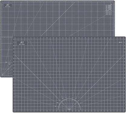 18"x12" Thickened Self Healing Cutting Mat, A3 Rotary Cutting Sewing Mat for Crafts, Double Sided 5-Ply Table Cutting Board for Fabric Quilting Art Hobby Project, Pink/Purple