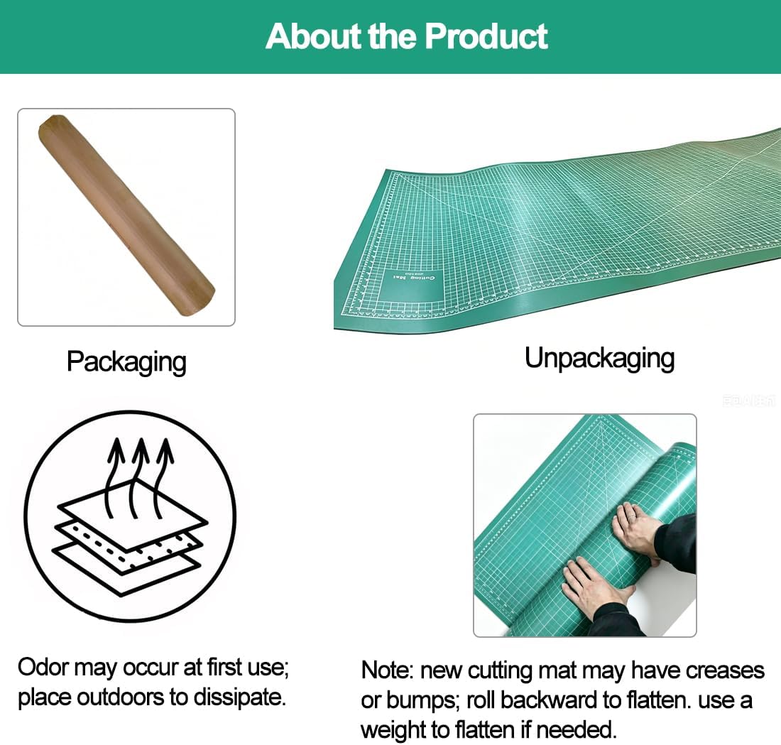 18"x12" Thickened Self Healing Cutting Mat, A3 Rotary Cutting Sewing Mat for Crafts, Double Sided 5-Ply Table Cutting Board for Fabric Quilting Art Hobby Project, Pink/Purple