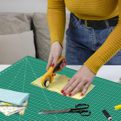 18"x12" Thickened Self Healing Cutting Mat, A3 Rotary Cutting Sewing Mat for Crafts, Double Sided 5-Ply Table Cutting Board for Fabric Quilting Art Hobby Project, Pink/Purple