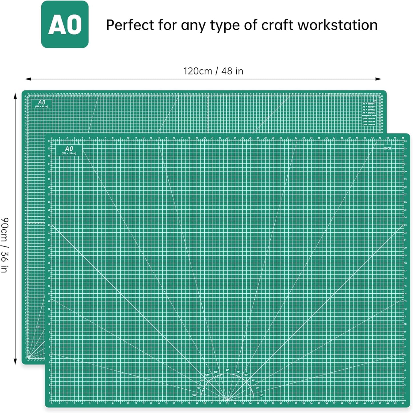 18"x12" Thickened Self Healing Cutting Mat, A3 Rotary Cutting Sewing Mat for Crafts, Double Sided 5-Ply Table Cutting Board for Fabric Quilting Art Hobby Project, Pink/Purple
