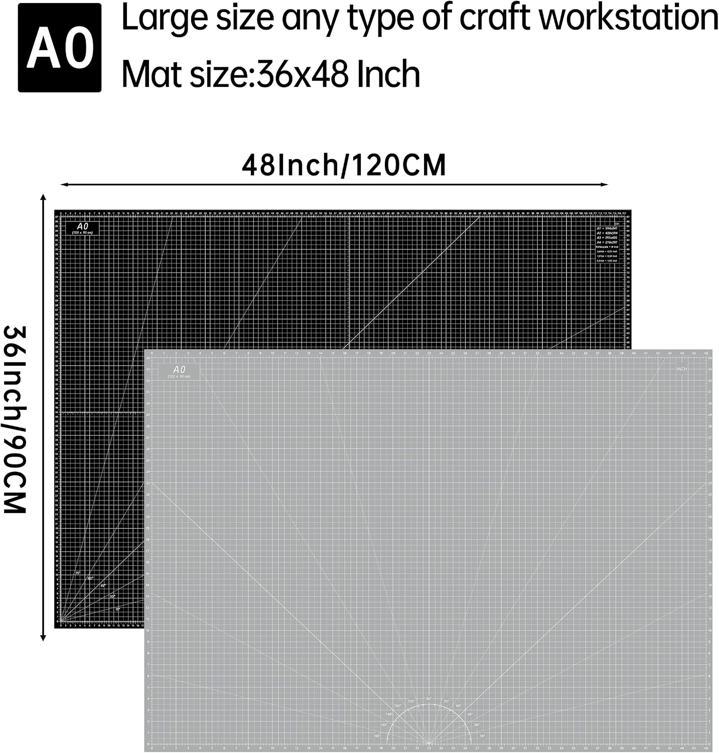 18"x12" Thickened Self Healing Cutting Mat, A3 Rotary Cutting Sewing Mat for Crafts, Double Sided 5-Ply Table Cutting Board for Fabric Quilting Art Hobby Project, Pink/Purple