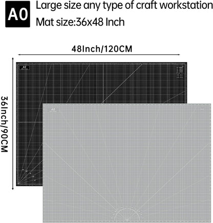 18"x12" Thickened Self Healing Cutting Mat, A3 Rotary Cutting Sewing Mat for Crafts, Double Sided 5-Ply Table Cutting Board for Fabric Quilting Art Hobby Project, Pink/Purple