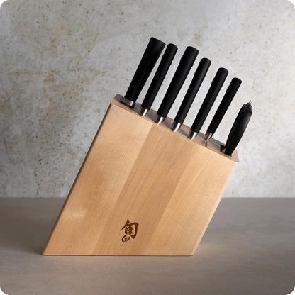 Sora 8 Piece Block Set, Includes 8" Chef's, 3.5" Paring, 6.5" Utility, 6" Nakiri Knife & More, Handcrafted Japanese Knife Set, VG10 Core and 420J Stainless Steel Upper Blades, Balanced Handles
