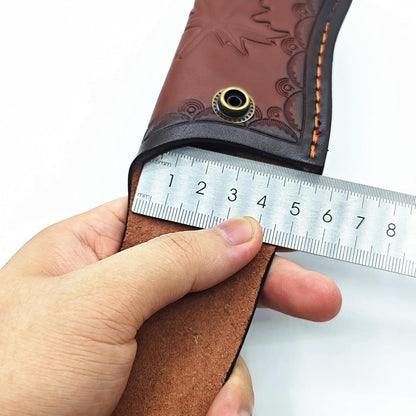 Leather Knife Sheath,Carry Snap Case for Pocket Folding Knife Waist Pouch EDC Holster Belt Loop Brown Outdoor Hunting Camping Gift 4.33" Durability