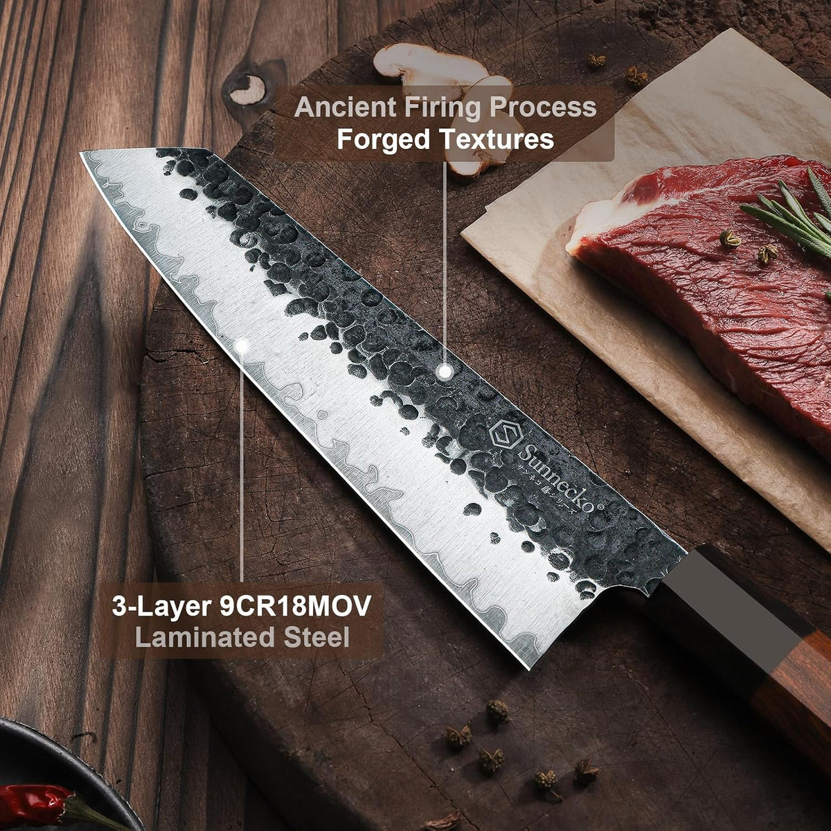 8 Inch Chef Knife Japanese Kitchen Knife Sharp, Chefs Knife Carbon Steel