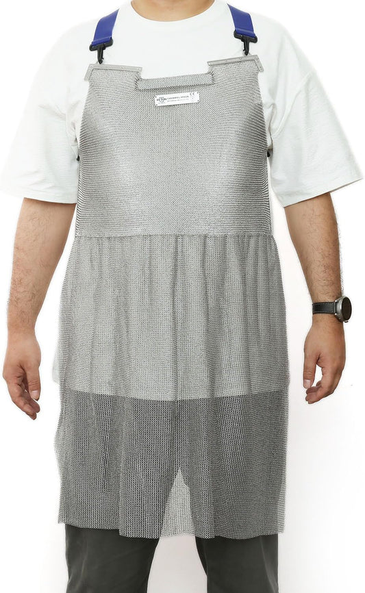 Chainmail Apron for Butcher,Food Grade,Stainless Steel Ring,Anti-Cutting | RETON-PPE 316L Cut Resistant Protective,Cutting Meat,Safety Work Bib with Adjustable Strap