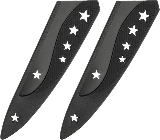 2Pcs Safety Knife Covers Sleeves, Universal PP Knife Sheaths Edge Guards Blade Protector Covers for 7.4" Boning Knives Portable for Kitchen Camping Picnics Accessories, Black