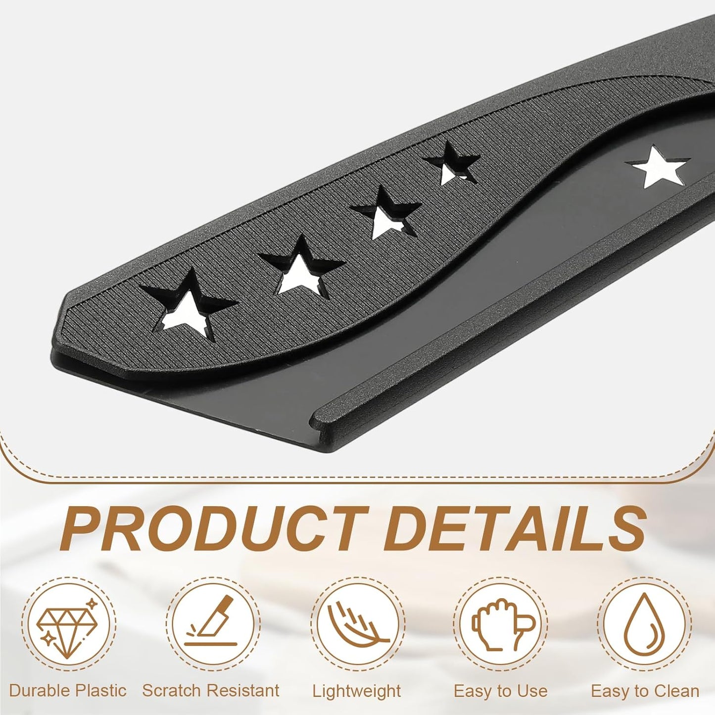 2Pcs Safety Knife Covers Sleeves, Universal PP Knife Sheaths Edge Guards Blade Protector Covers for 7.4" Boning Knives Portable for Kitchen Camping Picnics Accessories, Black